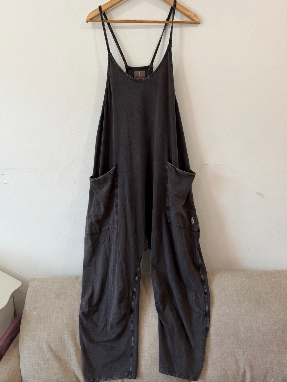 Free People Movement Hot Shot Onesie Jumpsuit Washed Black